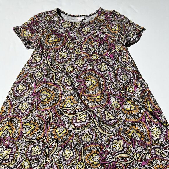 LuLaRoe Carly Dress Women Small Multicolor Paisley Floral Psychedelic Pattern - Picture 6 of 8